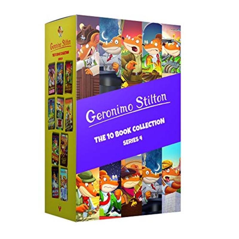 Geronimo Stilton: 10 Book Collection (Series 4) Box Set (Valentine’s Day Disaster, The Race Across America, The Way of the Samurai, The Wild Wild …