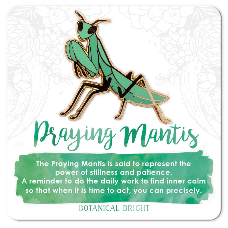 Botanical Bright – Praying Mantis Enamel Pin