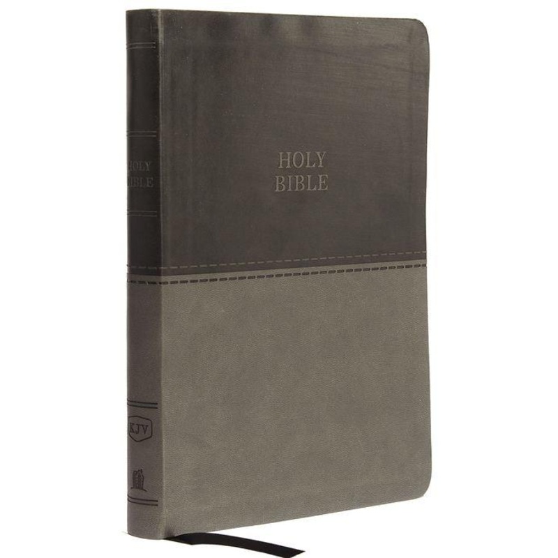 KJV, Value Thinline Bible, Large Print, Leathersoft, Gray, Red Letter, Comfort Print: Holy Bible, King James Version Imitation Leather