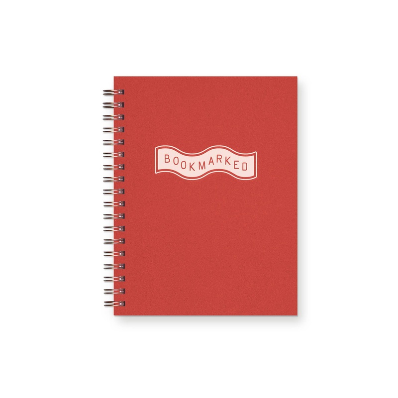 Bookmarked Book Log Journal Heirloom Cover | White Ink