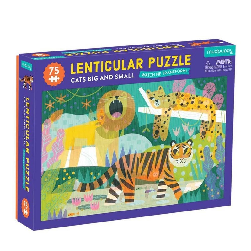 Mudpuppy: Cats Big and Small 75 Piece Lenticular Puzzle