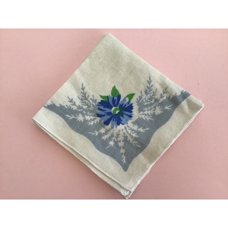 Vintage Painted Linen Napkins: Set of 2