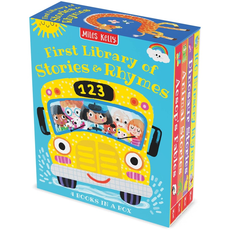 First Library of Stories & Rhymes 4 Books Slipcase Set (Aesop’s Fables, Animal Stories, Dinosaur Stories, 100 Nursery Rhymes)