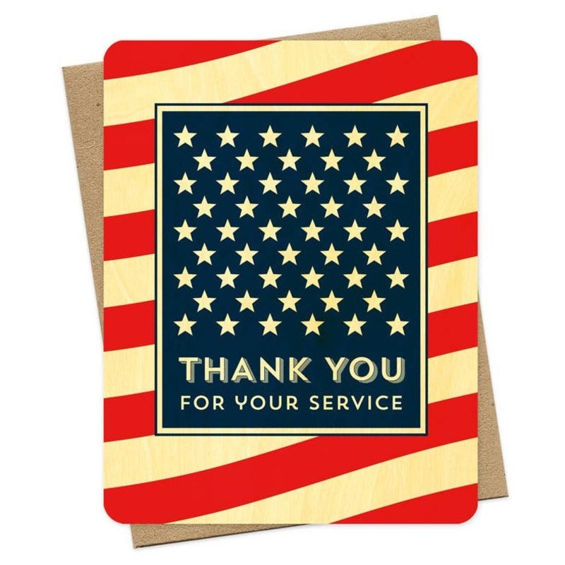 Greeting Card – Thank You for your Service Wood Card