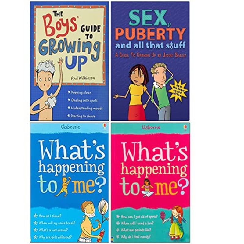 The Boys’ Guide to Growing Up, Sex Puberty and All That Stuff, What’s Happening to Me Boy, Girls 4 Books Collection Set
