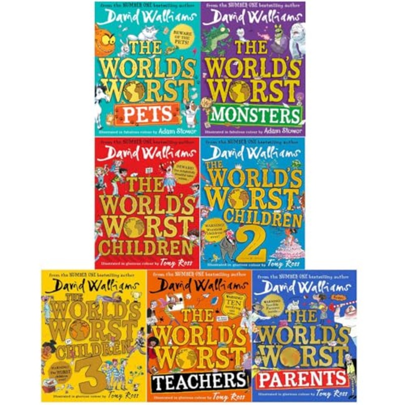 David Walliams World’s Worst 7 Books Collection Set (World’s Worst Children 2, World’s Worst Children 3, World’s Worst Teachers, Worlds Worst Parents, Worlds Worst Pets, Worlds Worst Monsters&MORE)