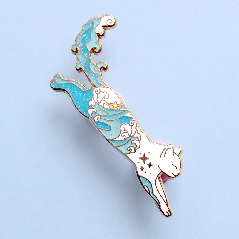 Glitter Punk – Sea Cat Enamel Pin