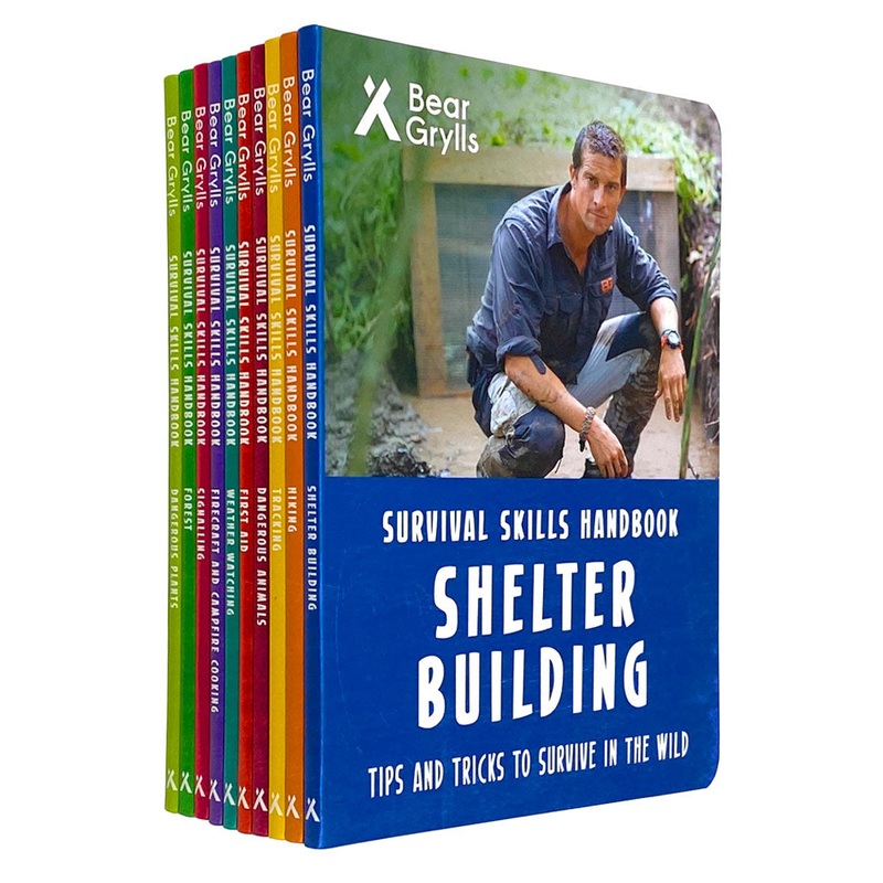 Bear Grylls Survival Skills Handbook Collection – 10 Book Set for Wilderness Survival, Adventure & Outdoor Skills – New Edition Survival Guide Book