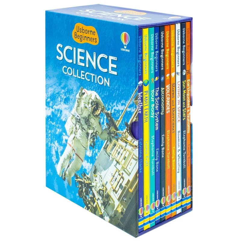 Usborne Beginners Science Series Collection 10 Books Box Set – Astronomy, Food Chains, Forces, Heat, Storms, Volcanoes, Sun, Moon & Stars for Kids