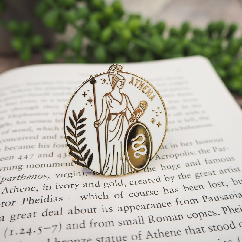 LiteraryEmporium – Athena Enamel Pin Badge – Greek Mythology Collection
