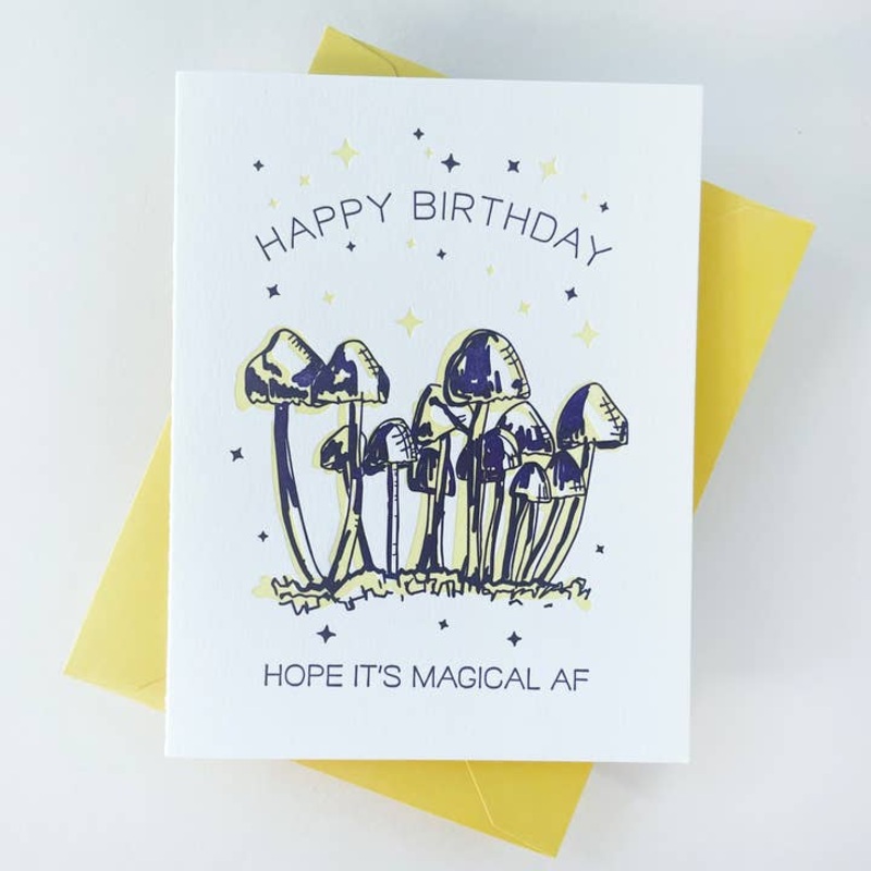 Magical Mushroom Birthday – Letterpress Birthday Card