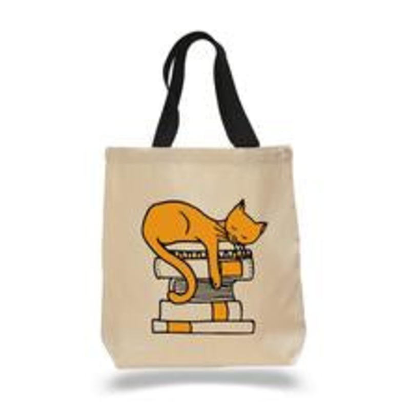 Orange Cat – Cotton Canvas Book Bag