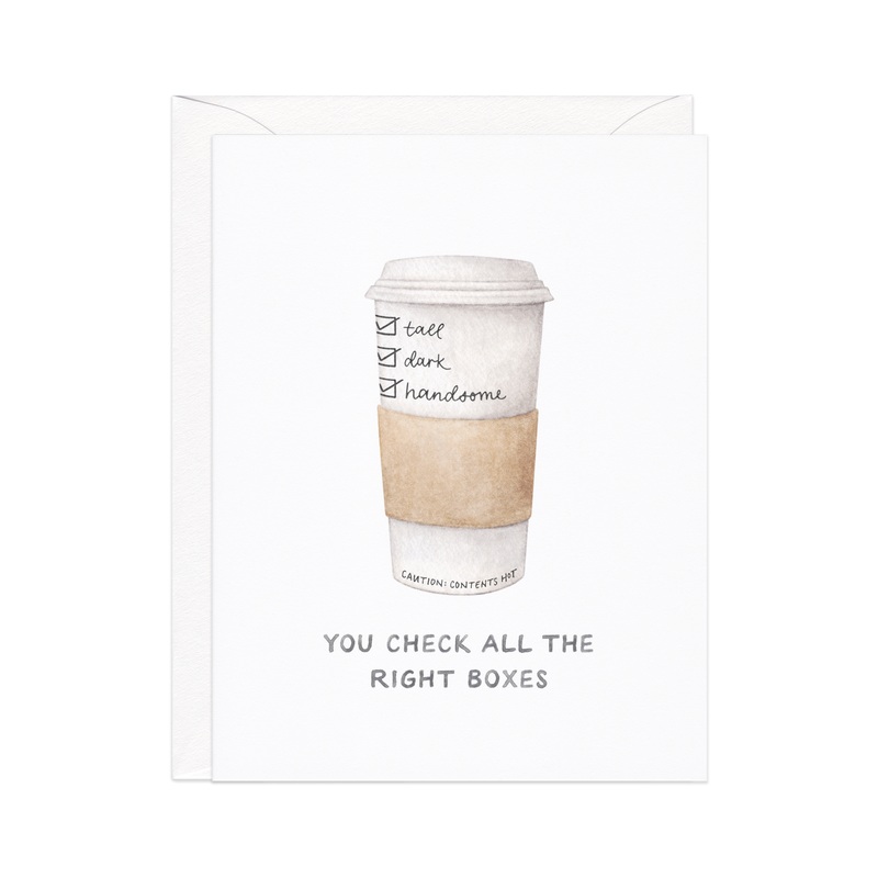 Tall, Dark, And Handsome  Coffee Pun Love Card