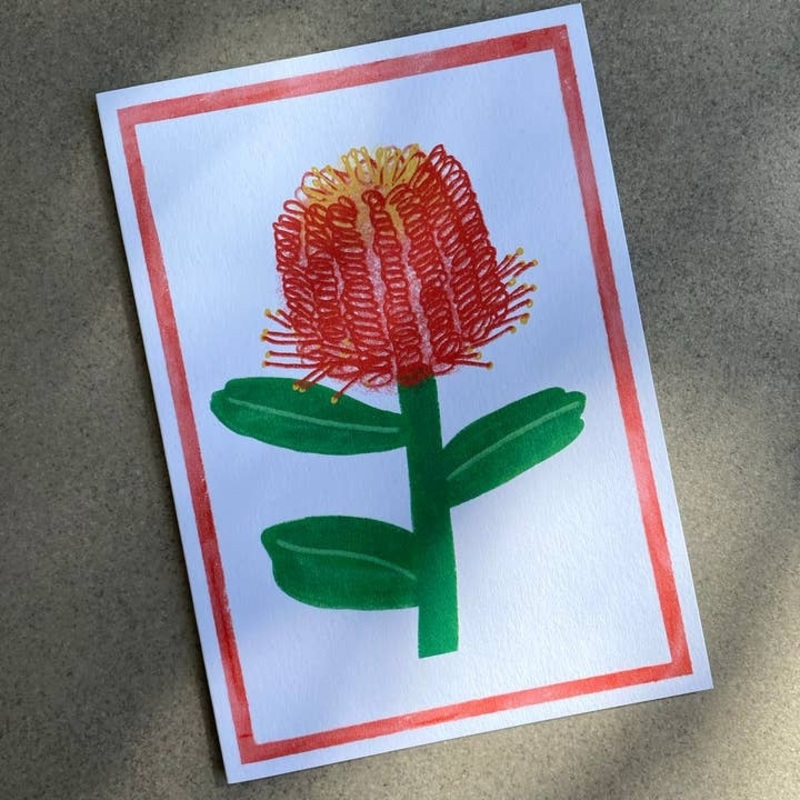 Banksia Australian Wildflower Card – Floral Greeting Card