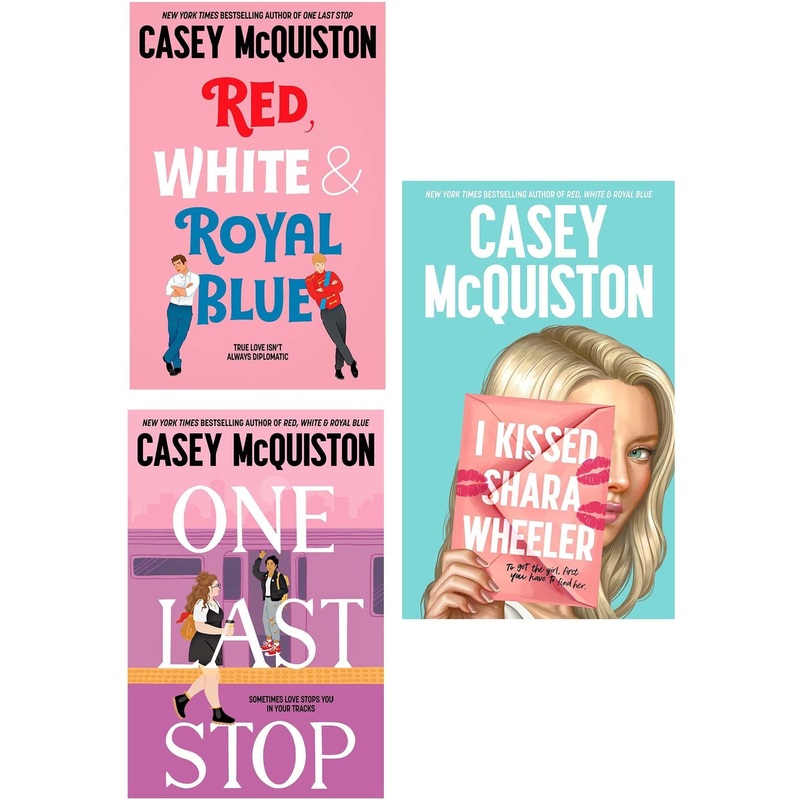 Casey McQuiston Collection 3 Books Set (One Last Stop, Red, White & Royal Blue, I Kissed Shara Wheeler)