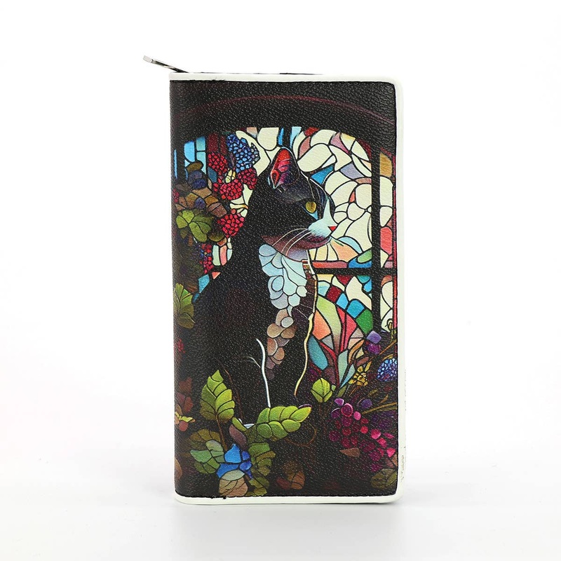 COMECO INC – Stained Glass Cat Wallet in Vinyl
