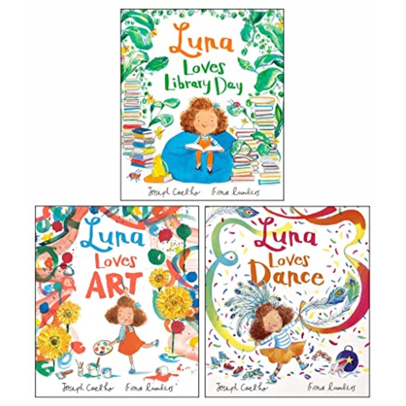 Luna Loves Series 3 Books Collection Set by Joseph Coelho  Luna Loves Library Day, Art & Dance Childrens Fiction, Fun Stories,Education, Kids Books