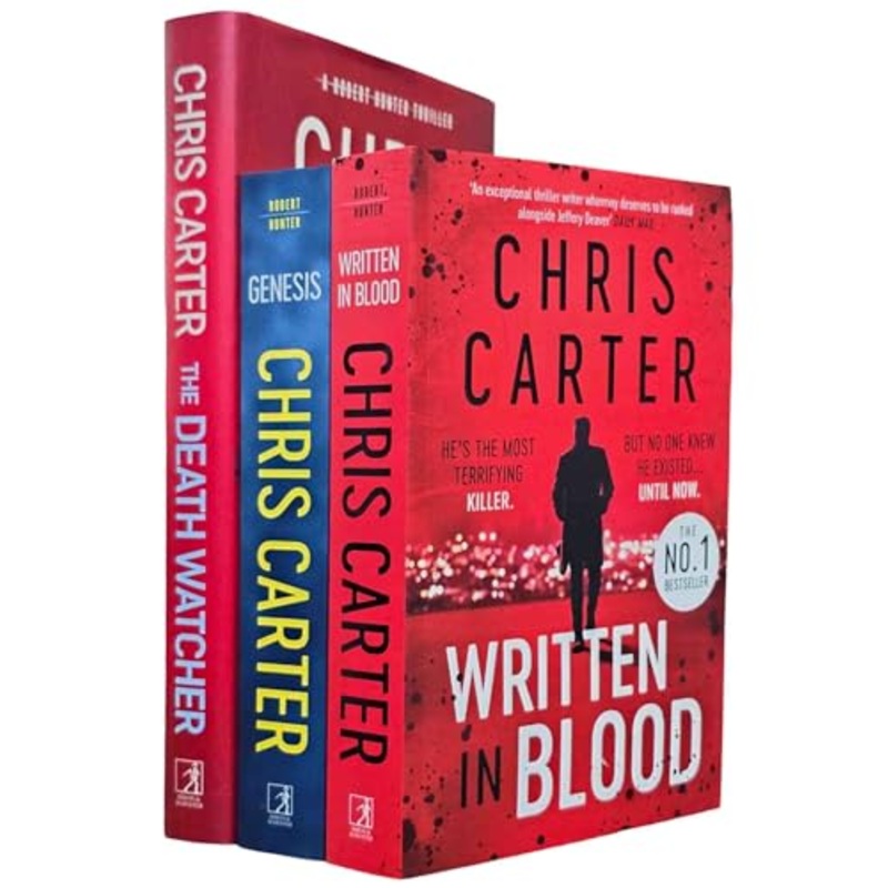 Robert Hunter Series Books 11-13 by Chris Carter- Written in Blood, Genesis & The Death Watcher Thriller, Mystery, Crime, Suspense, Crime Fiction Set