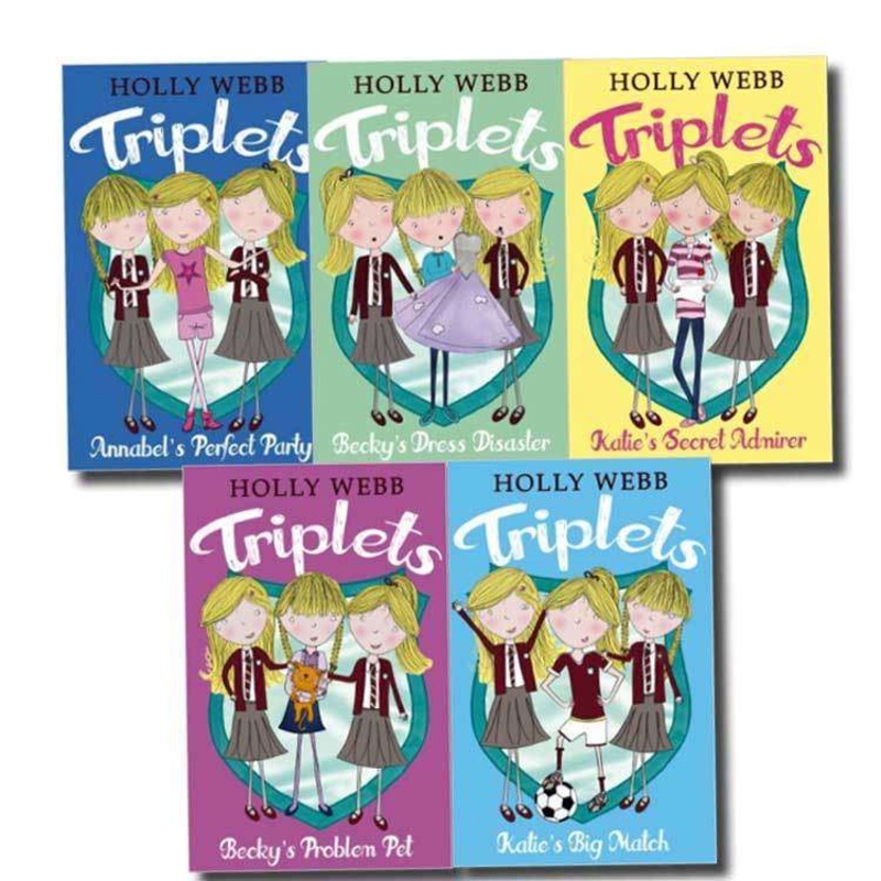 Holly Webb Triplets 5 Books Set Collection Katie’s Big Match, Katie’s Secret.
