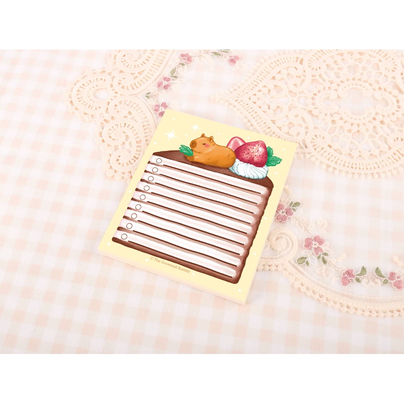 The Crowned Rabbit – Capybara Crepe Cake Memo Pad, Notepad