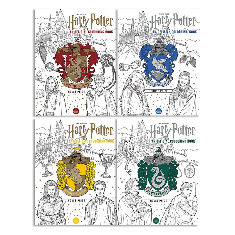 Harry Potter Colouring Book 1-4 Collection| Magical Art & Creativity for Kids | Features Hufflepuff, Gryffindor, Ravenclaw & Slytherin| Hogwarts Magic