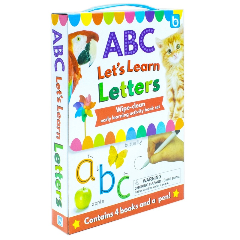 ABC Let’s Learn Letters Wipe Clean Early Learning Activity 4 Book Set Inc Pen