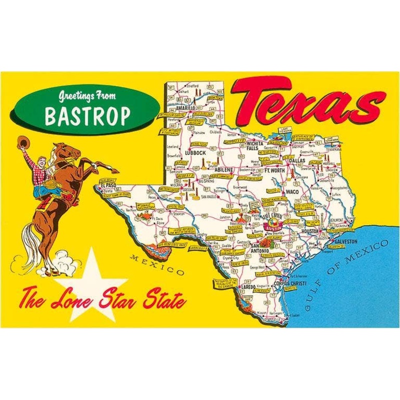 Found Image – TX-769 Greetings from Bastrop, Texas – Vintage Image, Postcard