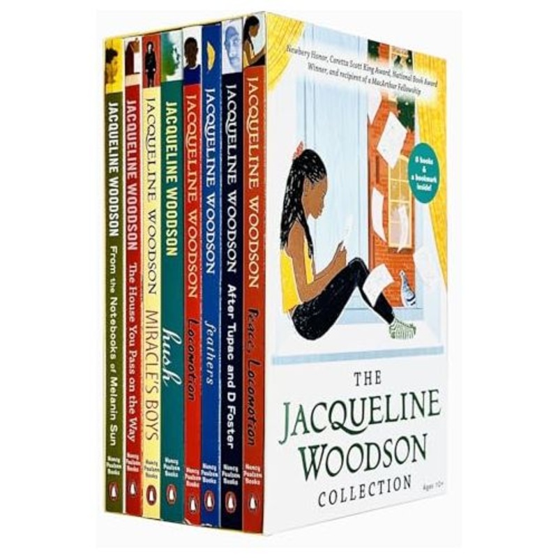 The Jacqueline Woodson Collection 8 Books Box Set (Peace Locomotion, After Tupac and D Foster,Feathers, Locomotion, Hush, Miracle’s Boys, House You Pass on the Way, From the Notebooks of Melanin Sun)