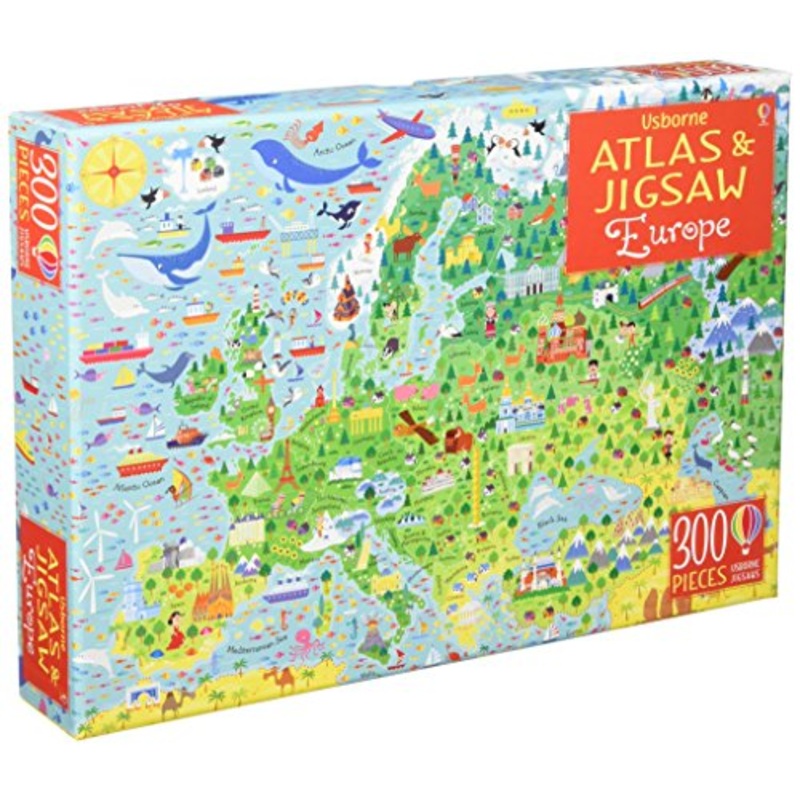 Usborne Atlas and Jigsaw Europe By Jonathan Melmoth