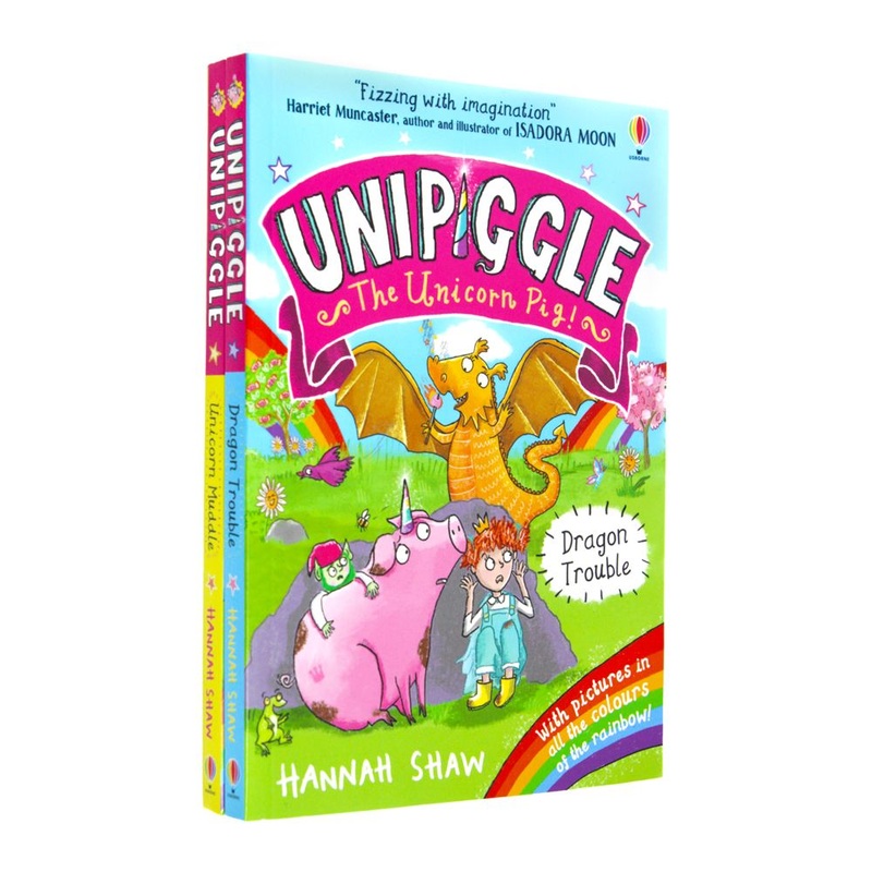 Unipiggle 2 Book Set Collection By Hannaw Shaw (Dragon Trouble, Unicorn Muddle)