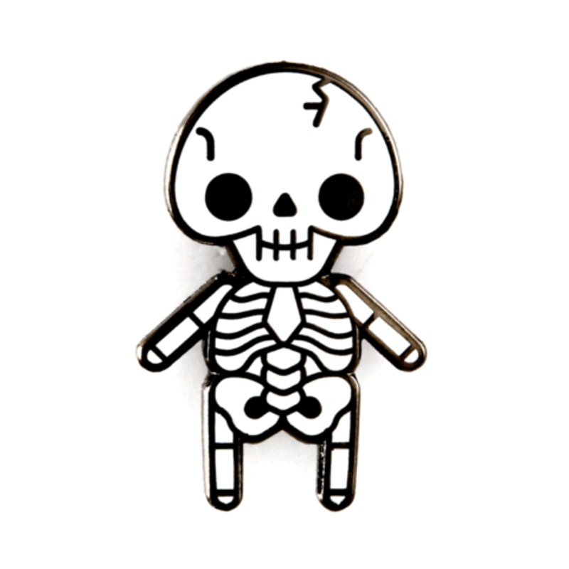 These Are Things – Skeleton Baby Enamel Pin: 1″ tall