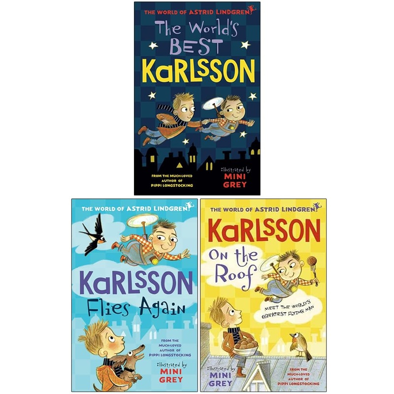 Astrid Lindgren Karlsson Collection 3 Books Set (The World's Best Karlsson, Karlsson Flies Again & Karlsson on the Roof)