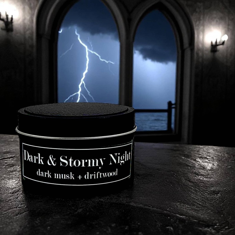 Fly Paper Products – Dark & Stormy Night 4oz Candle Dark Musk + Driftwood