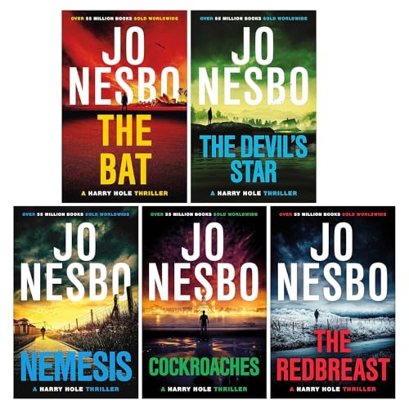 Harry Hole Series 1-5 Books Collection Set By Jo Nesbo (The Bat, Cockroaches, The Redbreast, Nemesis and The Devil’s Star)