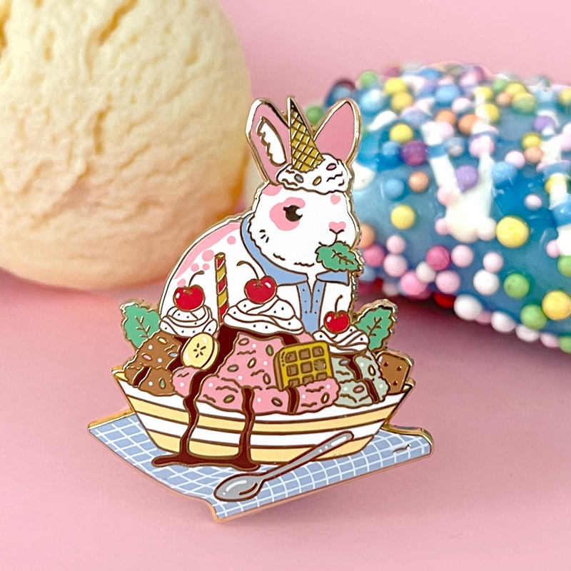 The Crowned Rabbit – Ice Cream Rabbit Enamel Pin