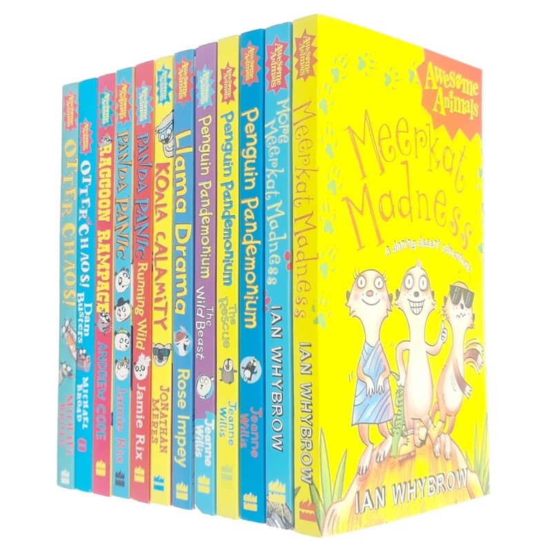 Awesome Animals Series 12 Books Collection Set(Meerkat Madness, Llama Drama, Koala Calamity,Penguin Pandemonium, The Rescue, Panda Panic – Running Wild & More)