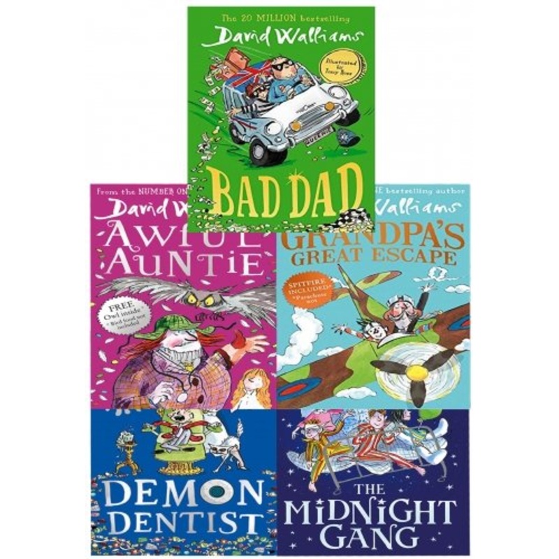 David Walliams 5 Books Set Collection Series 2 (Midnight Gang, Bad Dad, Grandpas Great Escape, Awful Auntie, Demon Dentist)