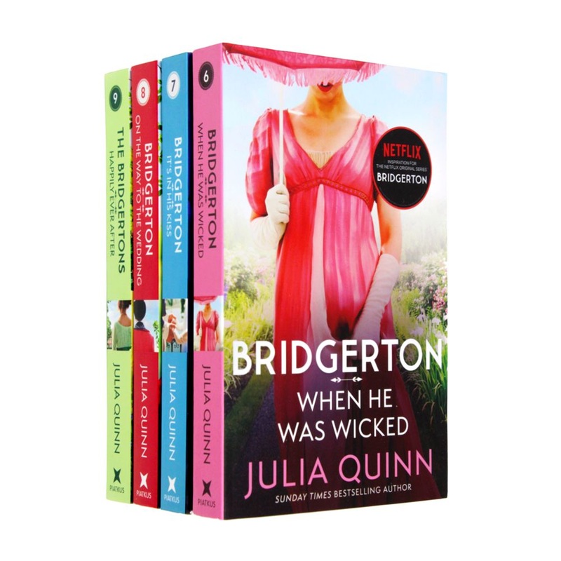 Julia Quinn Bridgerton Family Series 6-9  Collection 4 Books Set (When He Was Wicked, It’s In His Kiss, On The Way To The Wedding, The Bridgertons: Happily Ever After)