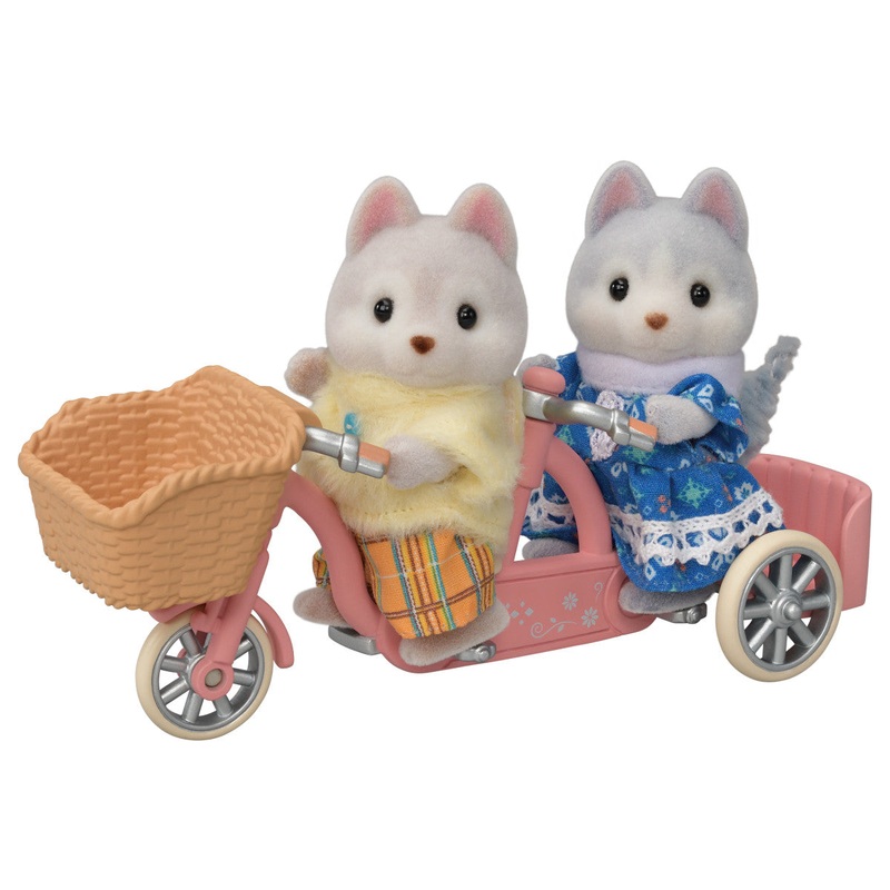 Calico Critters Tandem Cycling Huskies