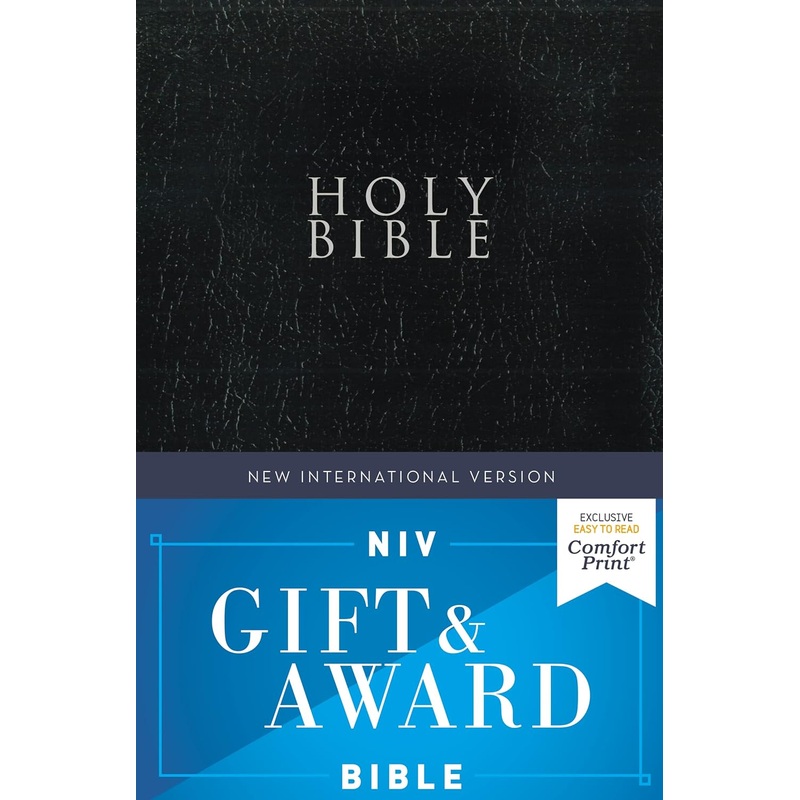 NIV, Gift and Award Bible, Leather-Look, Red Letter Edition Paperback Black