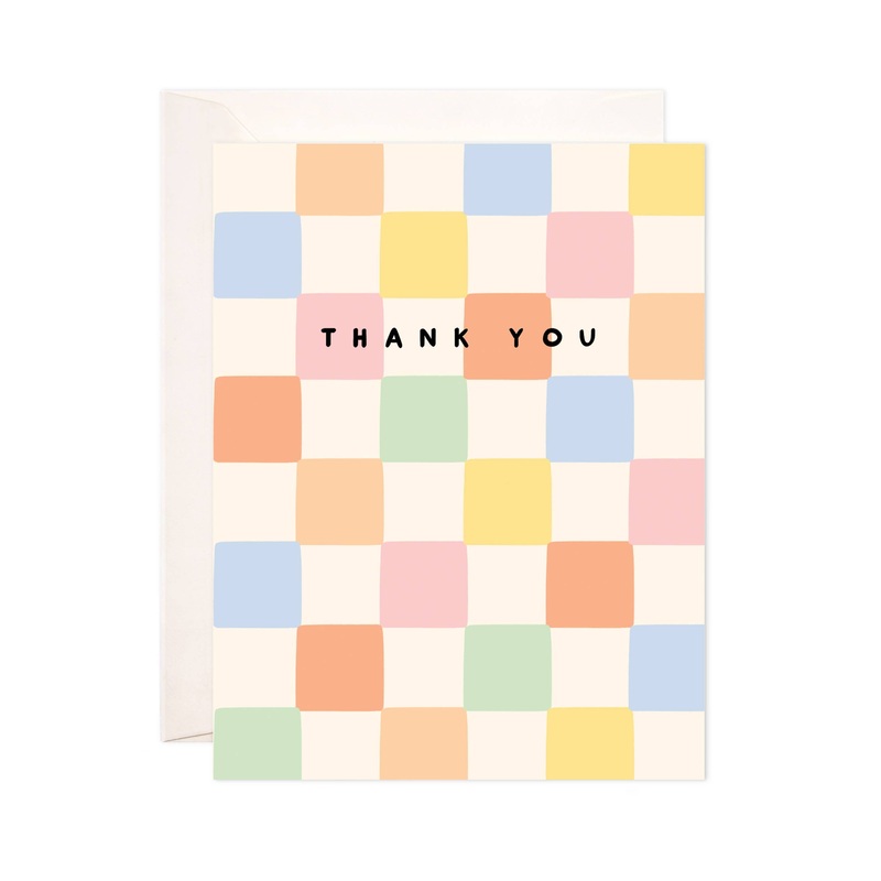 Thank You Checkers Greeting Card – Thank You Card Single Card