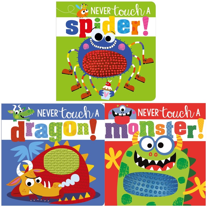 Never Touch and Feel Series 3 Books Collection Set – Never Touch a Spider, Never Touch a Monster, Never Touch a Dragon
