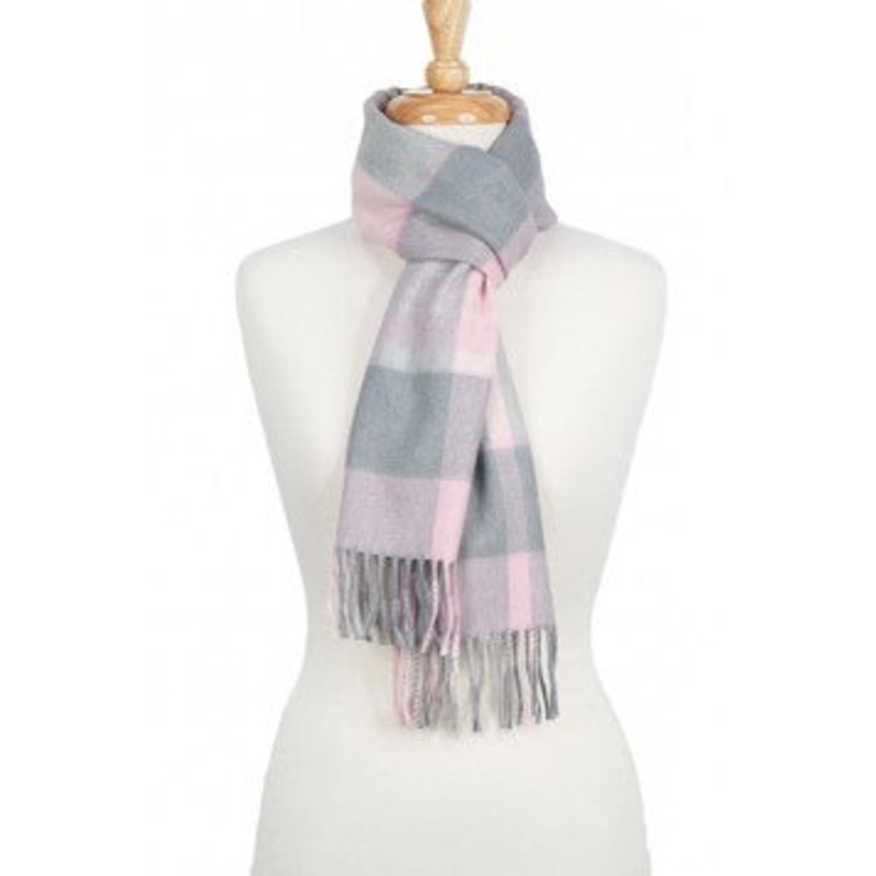 ALPASOFT SCARF PINK/GREY CHECK