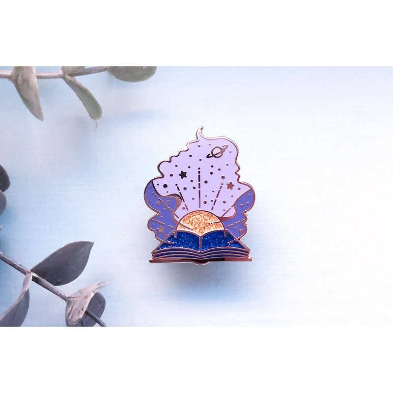 Alum and Ink – Starry Teller Enamel Pin Rubber Pin Back