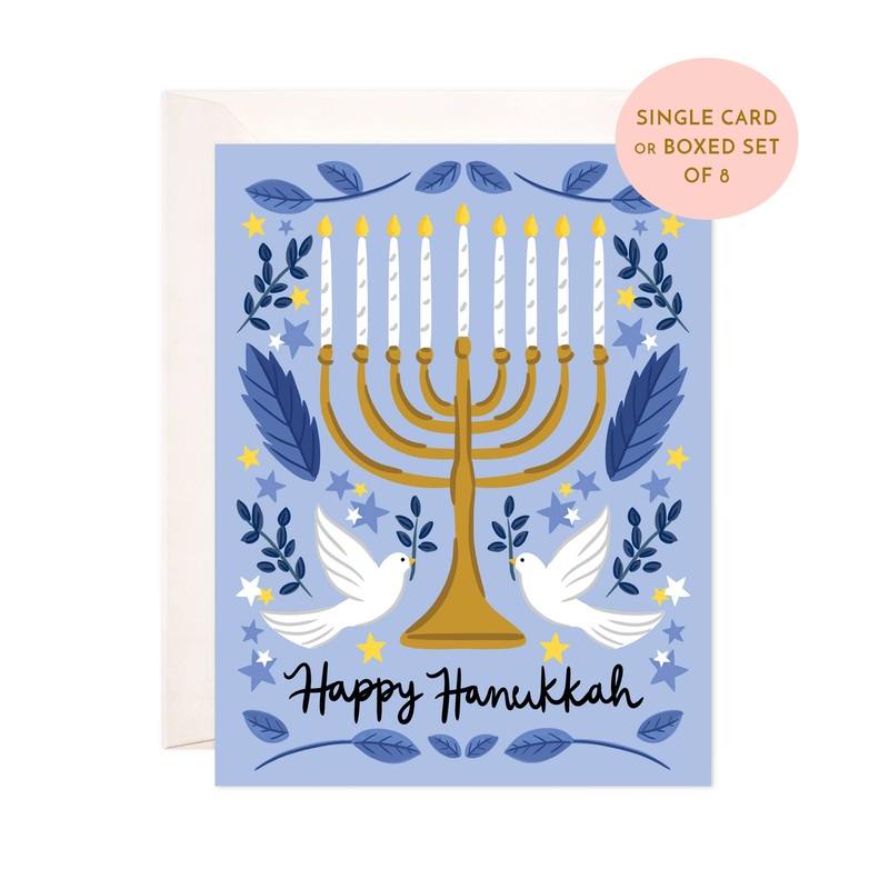 Greeting Card – Doves Hanukkah