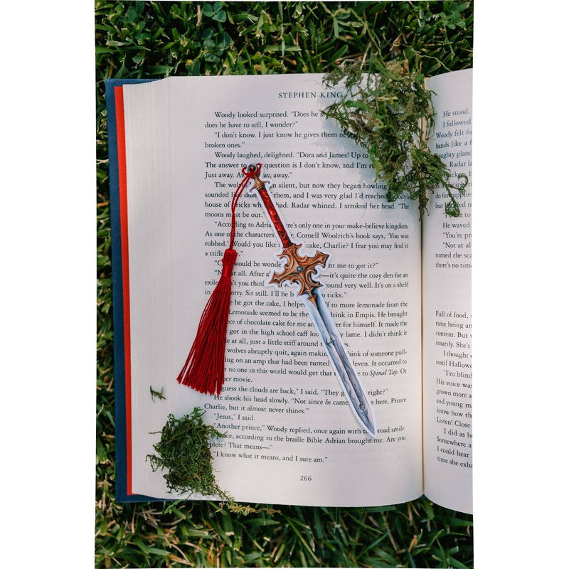 The Bookish Atelier – Gilded Crimson Sword Bookmark