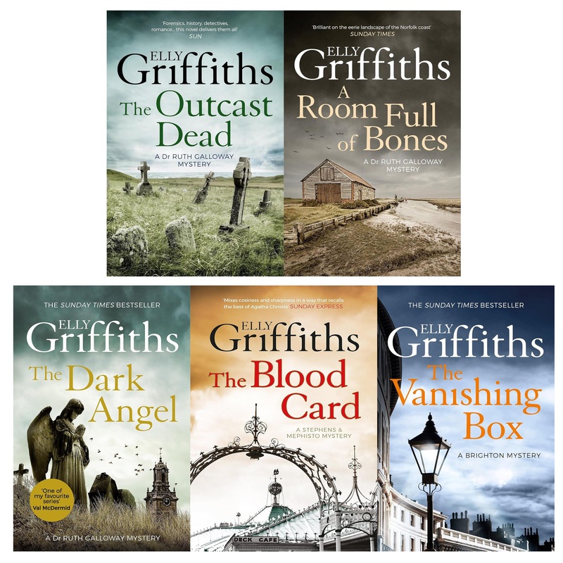 Elly Griffiths Dr Ruth Galloway Mysteries Series 5 Books Collection Set (The Outcast Dead, A Room Full of Bones, The Dark Angel, The Blood Card, The Vanishing Box)