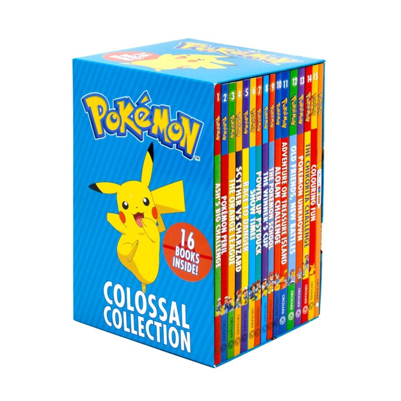 Pokmon Colossal Collection 16 Books Box Set (Ash’s Big Challenge, Pokmon Peril, Orange League, Scyther vs Charizard, Race to Danger, Show Time, Power Up Psyduck, Winners Cup, Pokmon School & More)