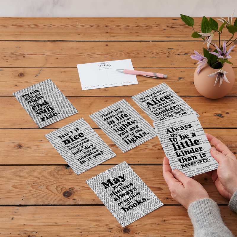 Bookishly – Book Page Print Postcards – Set of 12