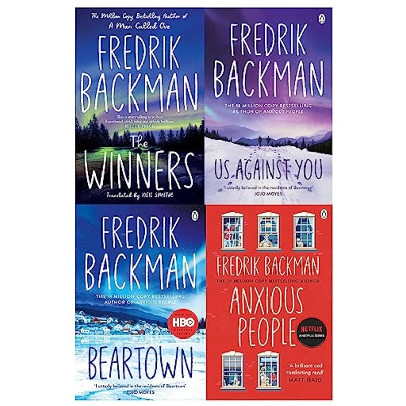 Fredrik Backman Beartown Series 4-Book Set  The Winners, Us Against You, Beartown, Anxious People | Fiction, Drama, Bestsellers, Emotional Stories